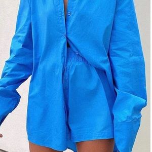NWT Button down shirt & shorts set